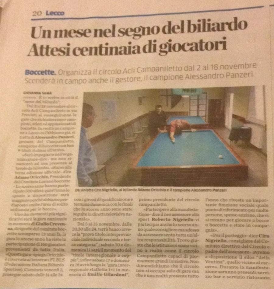 Biliardo a Lecco