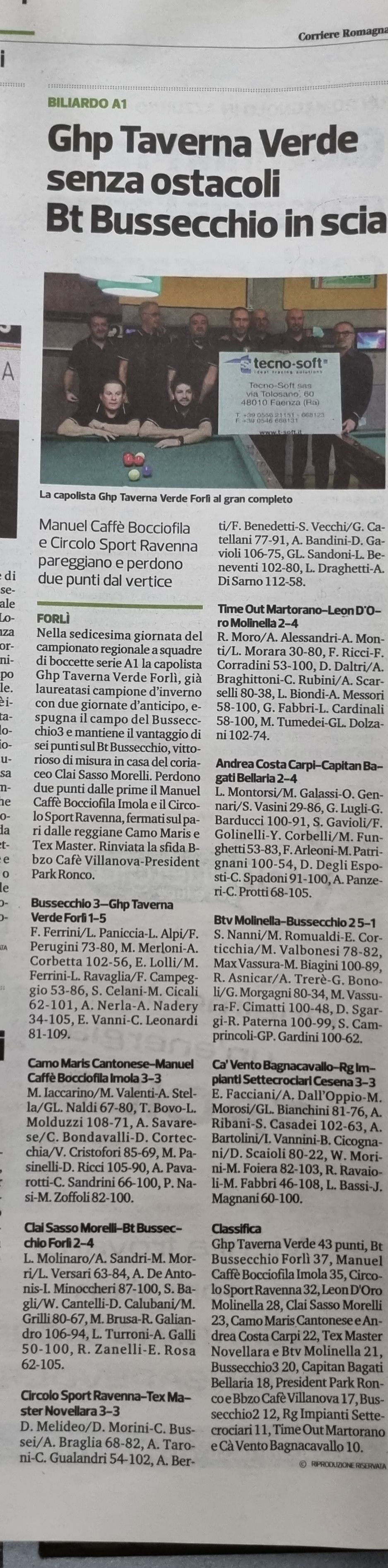Corriere Romagna Sport 24 dicembre  2021