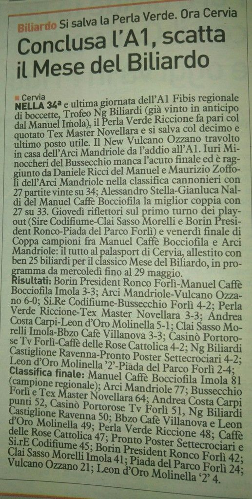 Carlino Romagna Sport lunedì 25 aprile 2016