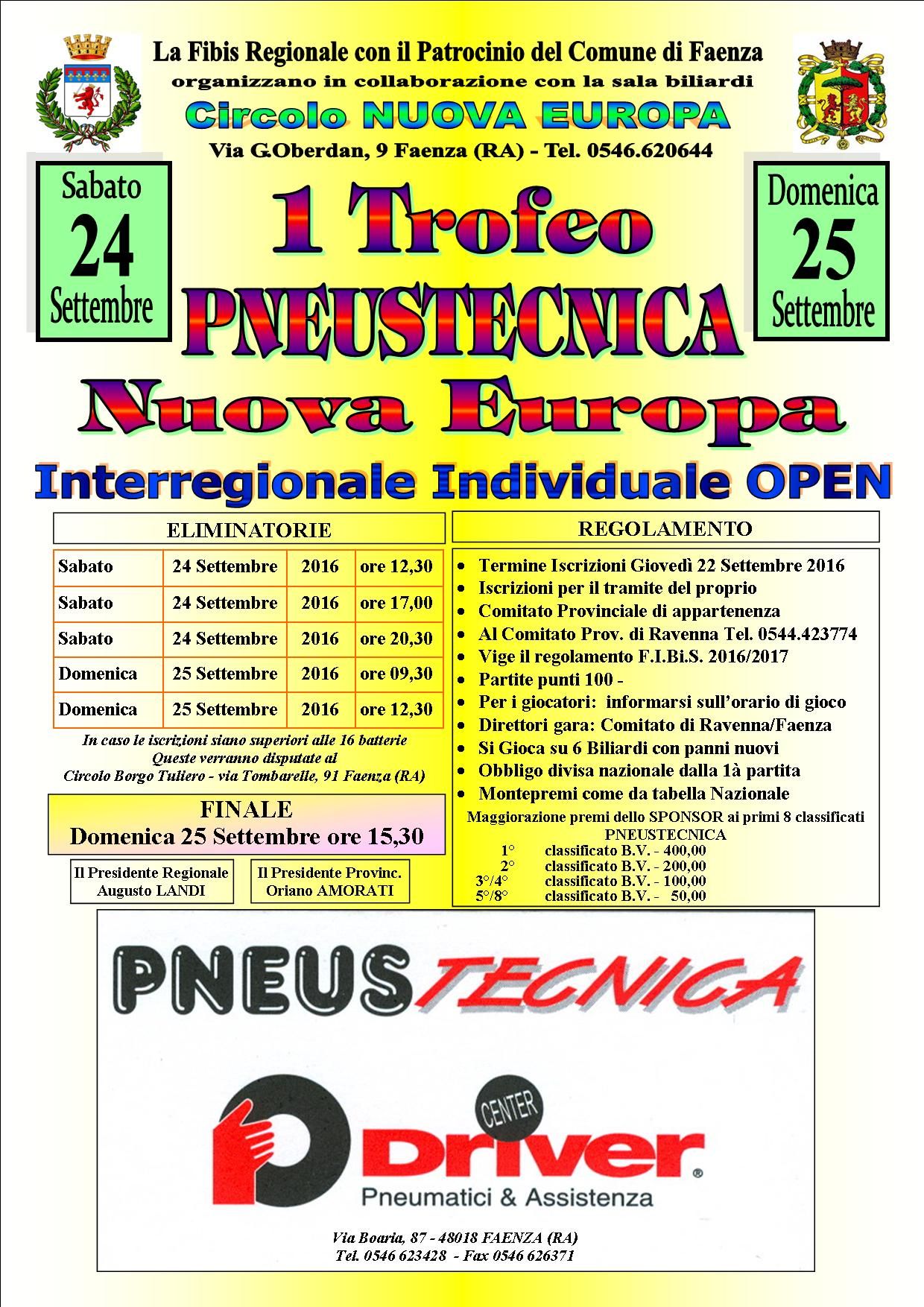 1° Trofeo PNEUSTECNICA-NUOVA EUROPA