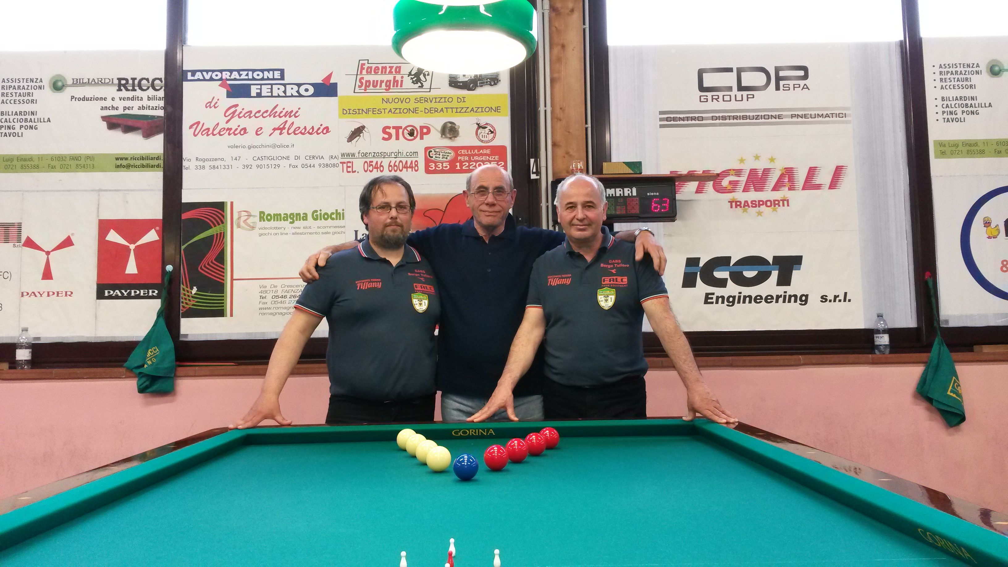 Rontini G.Luca -Chiozzini Germano (arbitro della finale) - Rontini Giuliano