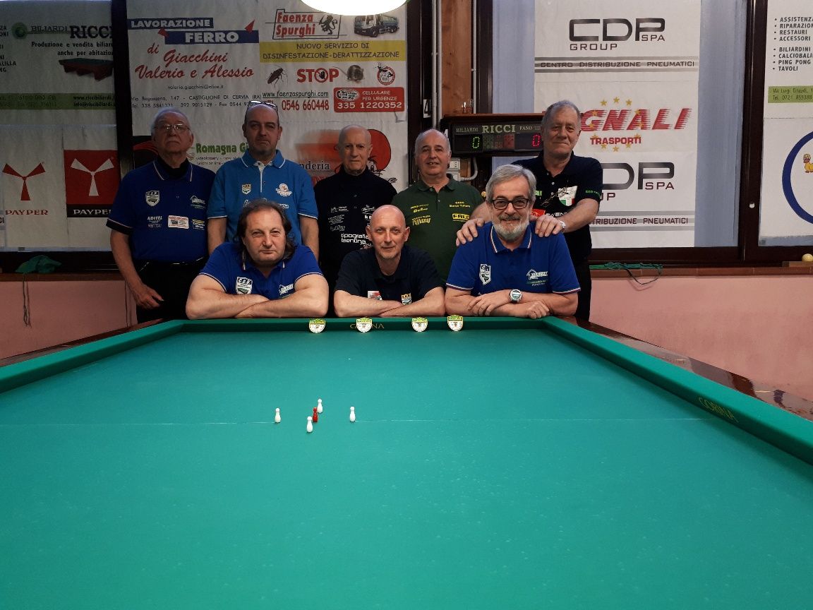 Foto di gruppo delle due squadre finaliste