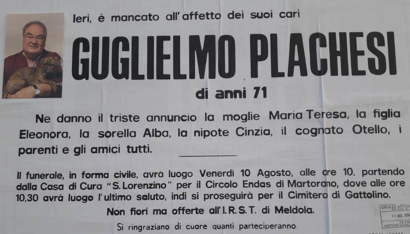 Manifesto Guglielmo Plachesi