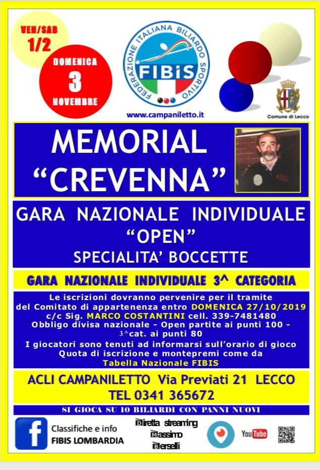 Manifesto Memorial Giulio Crevenna