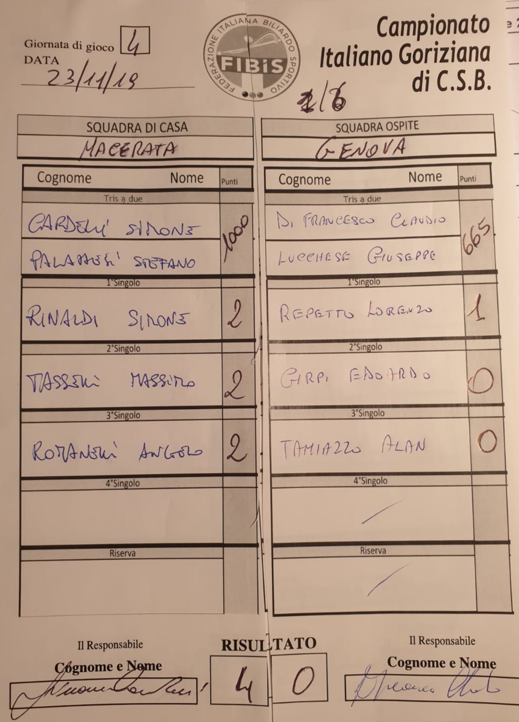 Macerata Vs Genova 