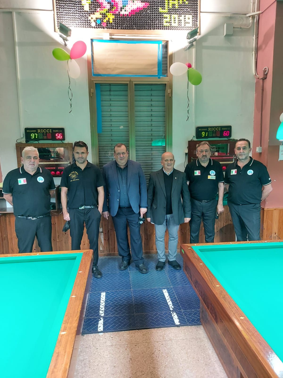 Lorenzo Turrini, Fabio Corradini, Pavio Migliozzi ( Responsabile nazionale boccette), Francesco Andrenacci (Pres. reg. Marche) , Enrico Rosa e Iuri Minoccheri