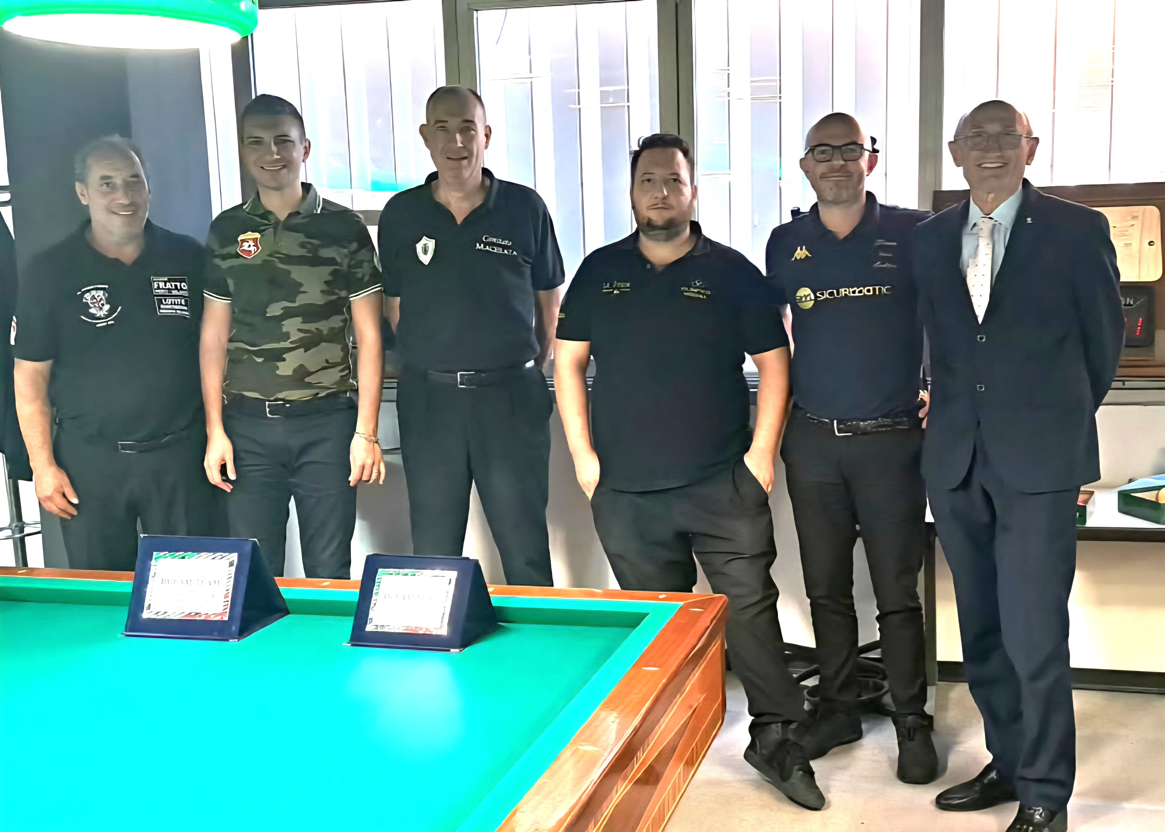 Marco Costantini  (Dirigente Fisbb  Lomabardia), Loris Principi, Stefano Palazzesi, Daniele Mariotti, Valentino Cristofori e  Loris De Cesari ( Consigliere Federale)