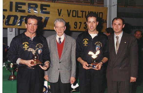 Tiziano Rossi, Giulio Parenti, Giorgio Pinto e Loris Ce Cesari, 24 anni fa a Cesena.