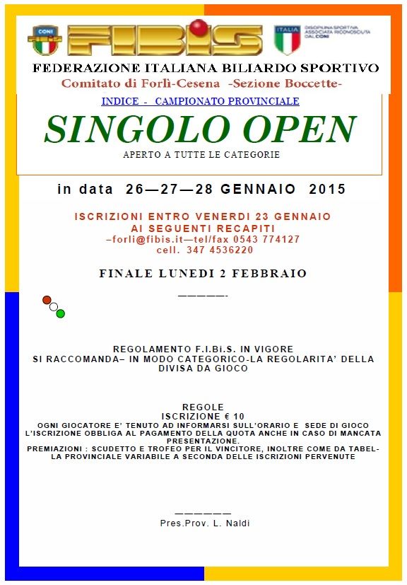 Singolo Open Provinciale