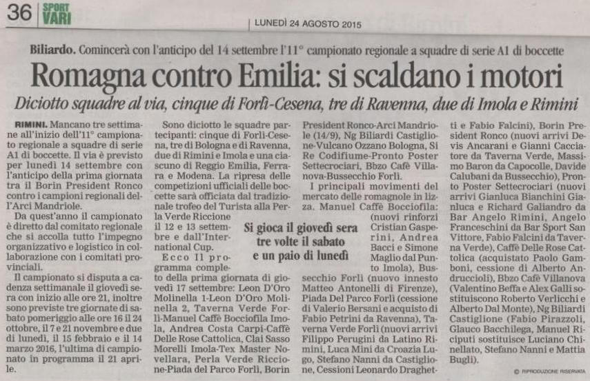 Corriere 24  agosto 2015