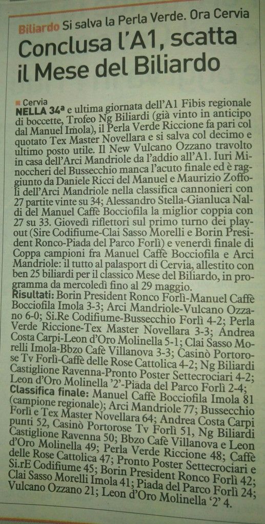 Carlino Romagna Sport lunedì 25 aprile 2016