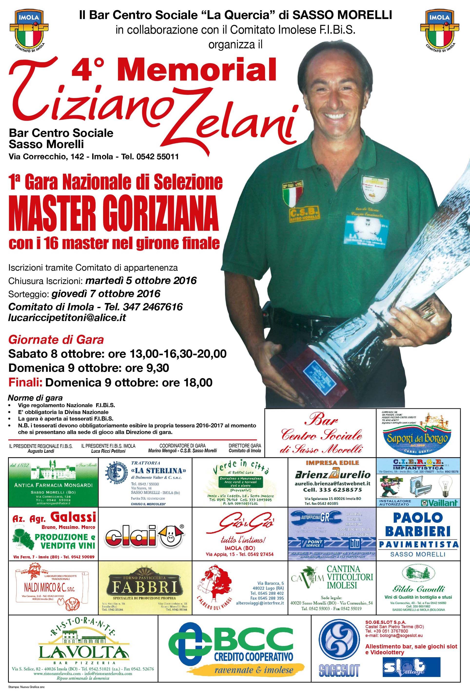 4° Memorial Tiziano Zelani (valida x la selezione Master Goriziana)
