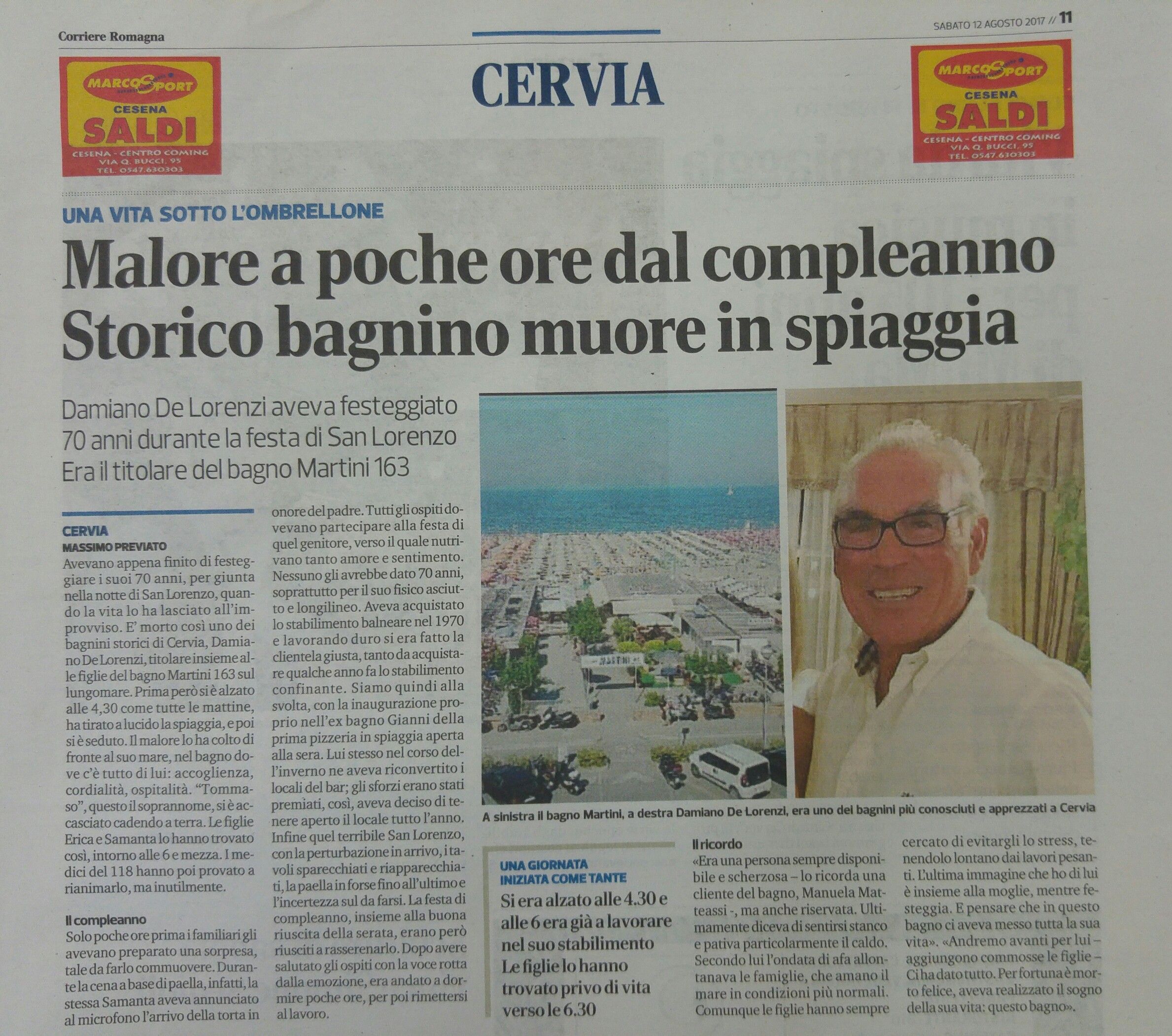 Artcolo Corriere  11 agosto 2017