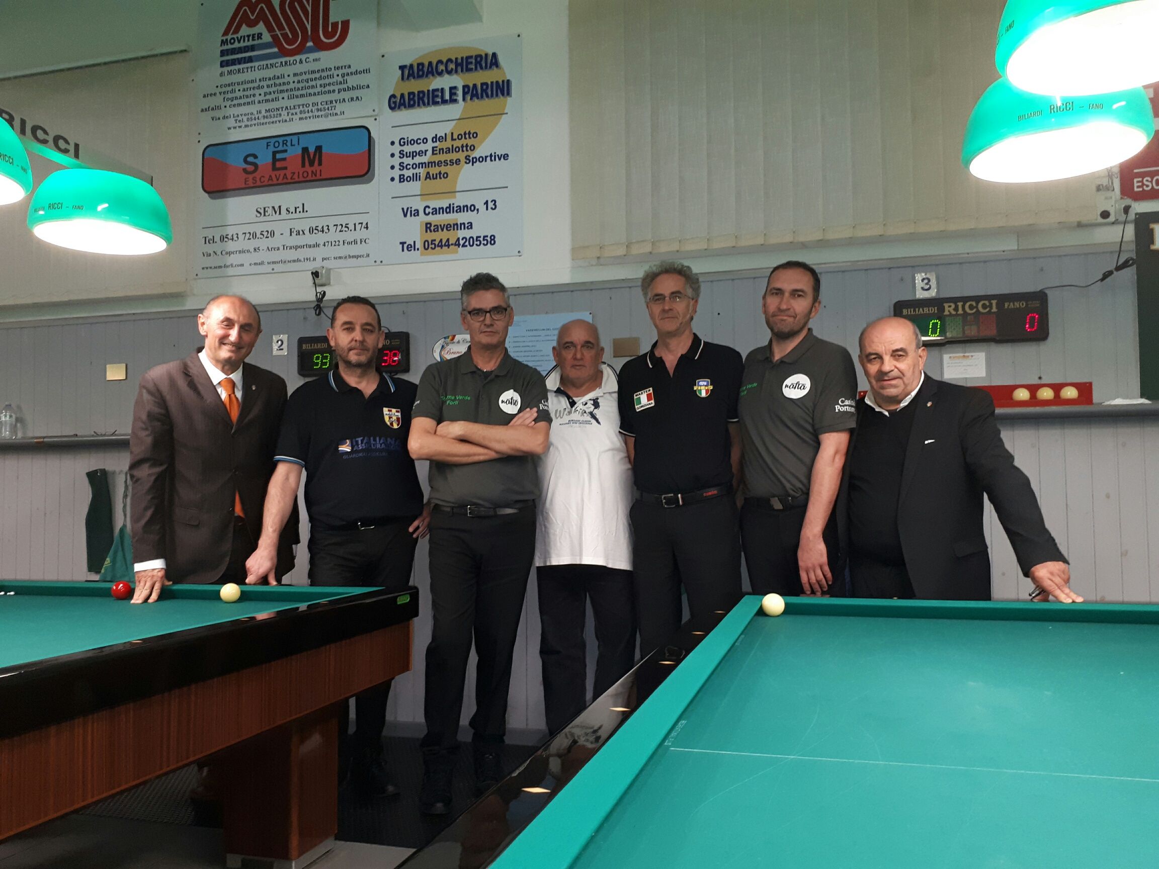 I semifinalisti con Loris De Cesari (Cons. Federale; Iuri Minoccheri; Luca Molduzzi; Raoul Amici (Pres. Circ. dello Sport); Angelo Corbetta; Filippo Perugini; Oriano Amorati (Pres. Comitato di Ravenna)