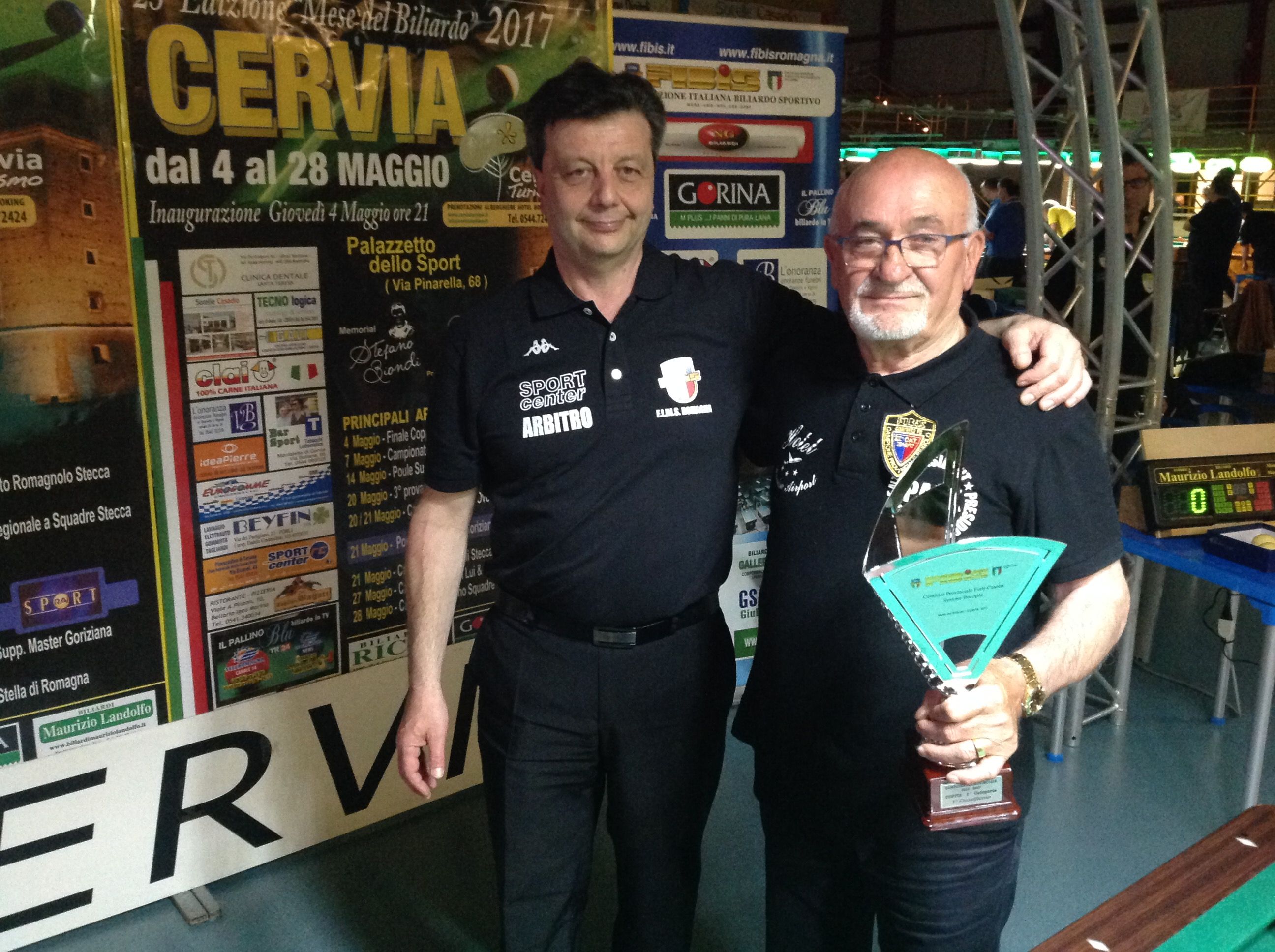 Il vincitore Boschi Dino con il Direttore di gara Stagnani Stefano