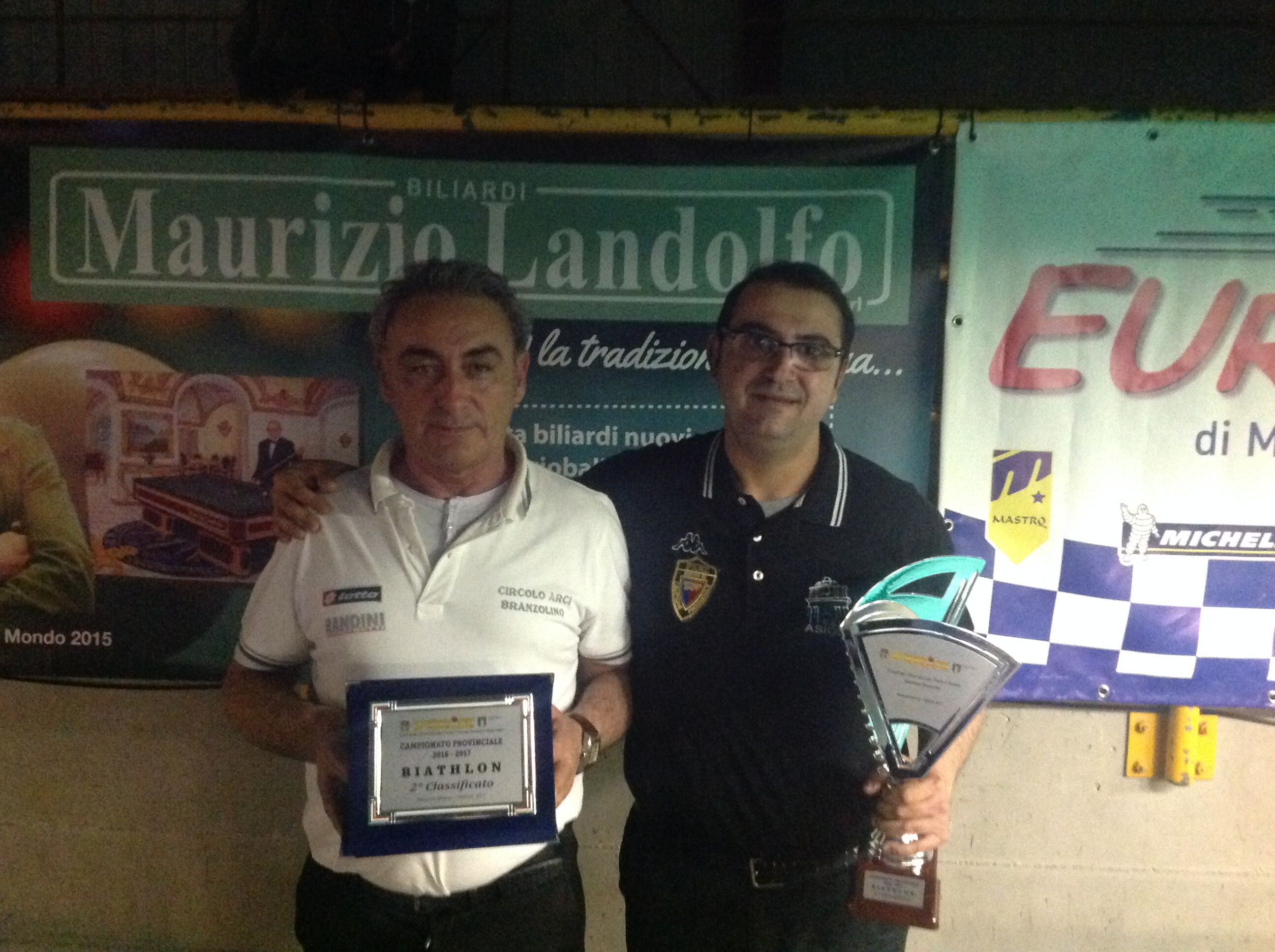 Il 2° classificato Guardigli Giovanni con il vincitore Casadei Marco