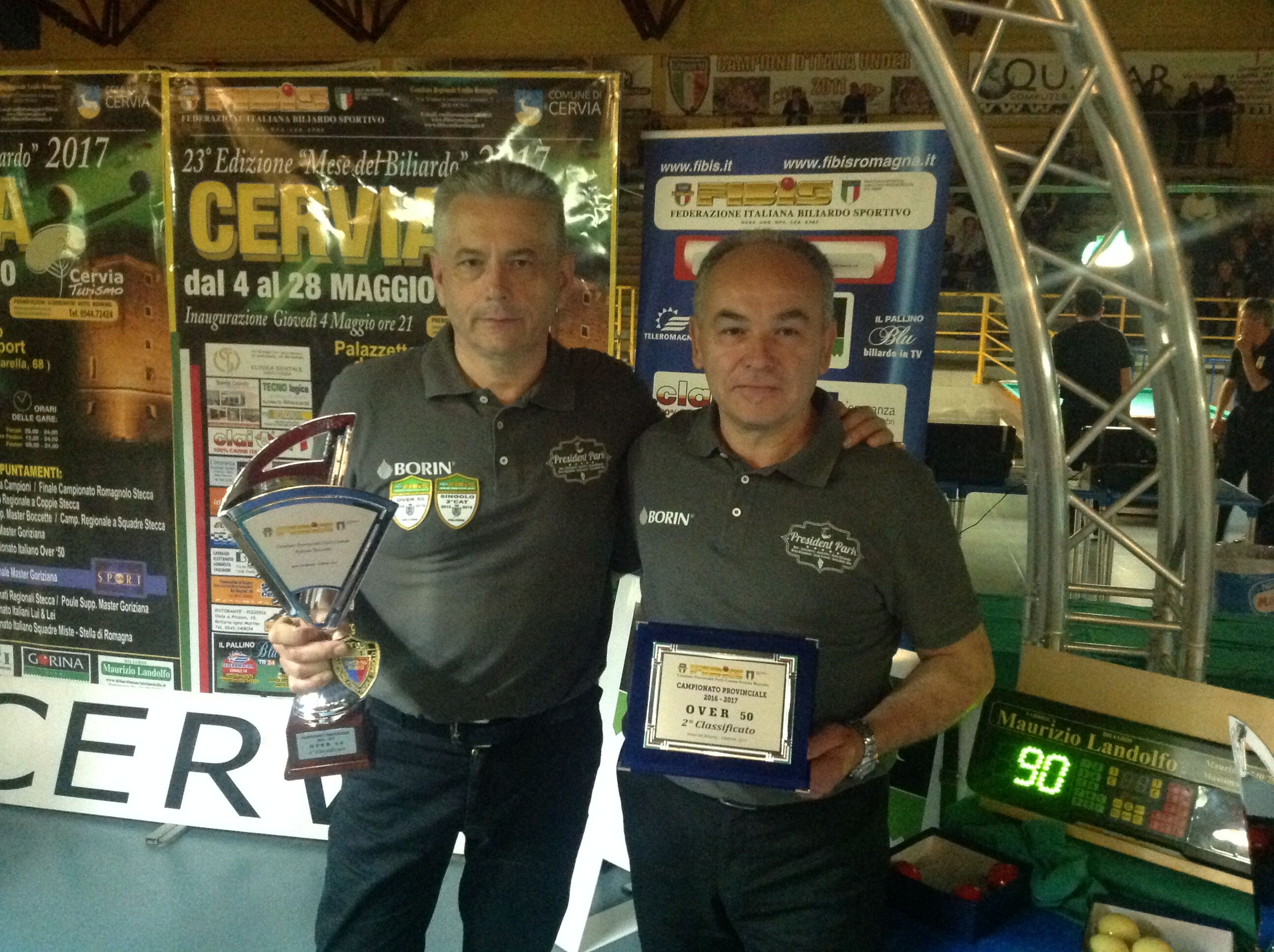 Il vincitore Forcellini Gilberto e il 2° classificato Collinelli Franco