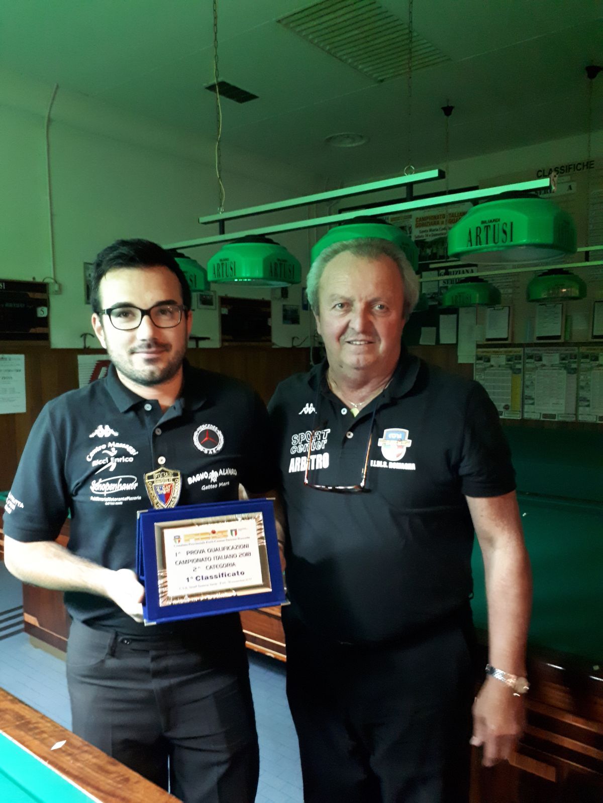 1° classificato Vaenti Lorenzo con il Direttore di gara Balzani Renzo